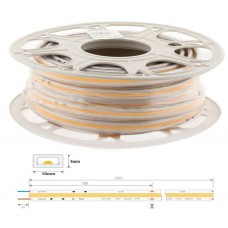 Tira LED 230V monocolor 14W/mt COB IP67 10x5mm corte cada 125mm, Bobina 20mts a 14,00€/mt